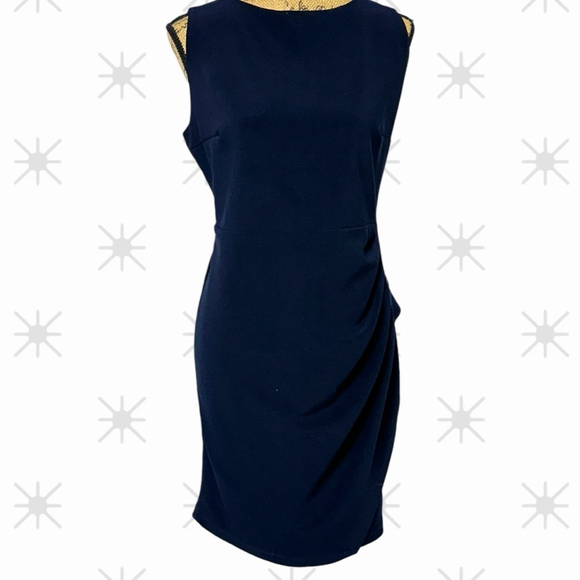 350 - Women's Laura Navy Blue Dress - Picture 8 of 13
